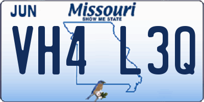 MO license plate VH4L3Q
