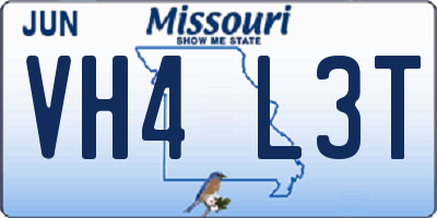 MO license plate VH4L3T