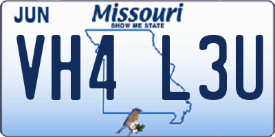 MO license plate VH4L3U
