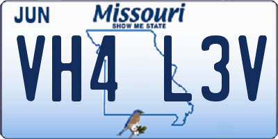 MO license plate VH4L3V