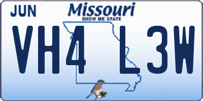 MO license plate VH4L3W