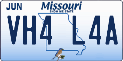 MO license plate VH4L4A