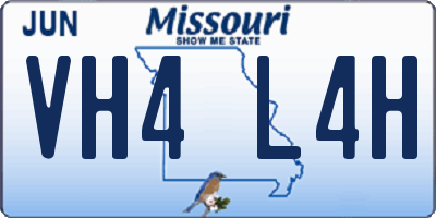 MO license plate VH4L4H