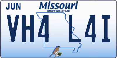 MO license plate VH4L4I