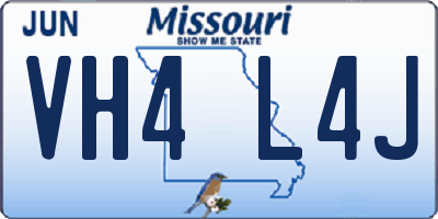 MO license plate VH4L4J