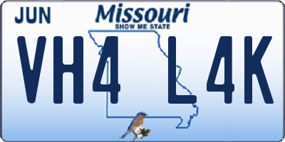 MO license plate VH4L4K