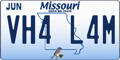 MO license plate VH4L4M