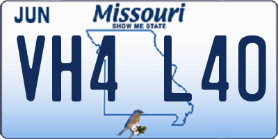 MO license plate VH4L4O