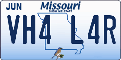 MO license plate VH4L4R