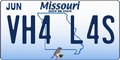 MO license plate VH4L4S