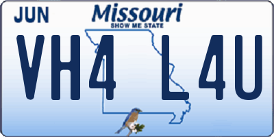 MO license plate VH4L4U