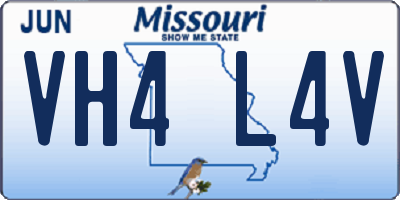 MO license plate VH4L4V