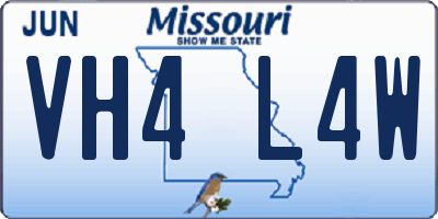 MO license plate VH4L4W