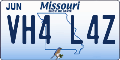 MO license plate VH4L4Z