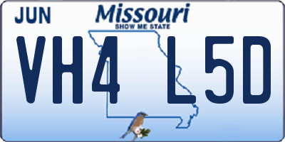 MO license plate VH4L5D
