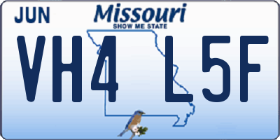MO license plate VH4L5F