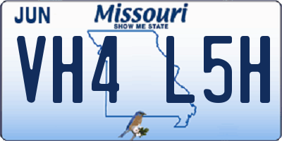MO license plate VH4L5H