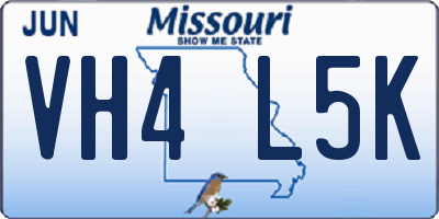 MO license plate VH4L5K