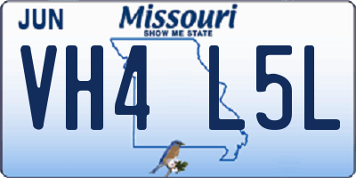MO license plate VH4L5L
