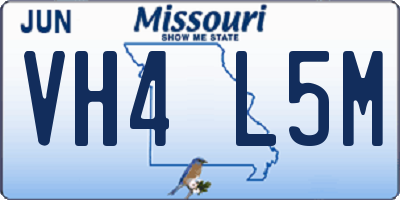MO license plate VH4L5M