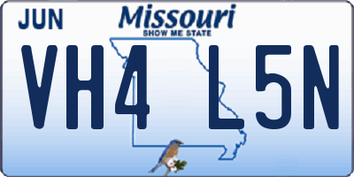 MO license plate VH4L5N