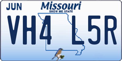 MO license plate VH4L5R