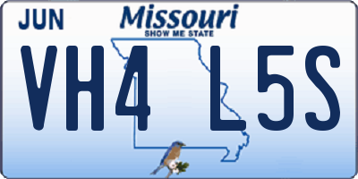 MO license plate VH4L5S