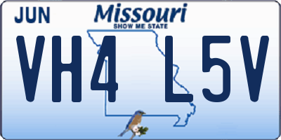 MO license plate VH4L5V