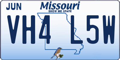 MO license plate VH4L5W
