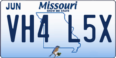 MO license plate VH4L5X