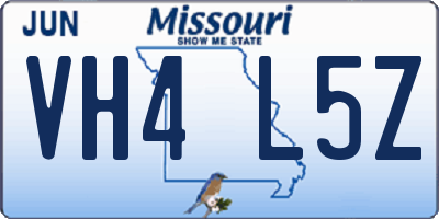 MO license plate VH4L5Z