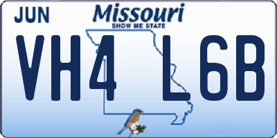 MO license plate VH4L6B