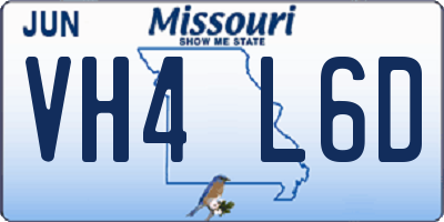 MO license plate VH4L6D