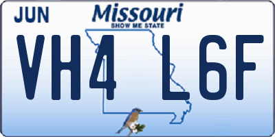 MO license plate VH4L6F