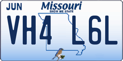 MO license plate VH4L6L