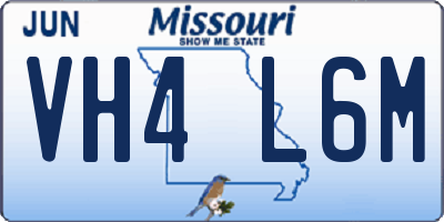 MO license plate VH4L6M