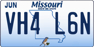 MO license plate VH4L6N
