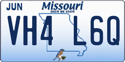 MO license plate VH4L6Q