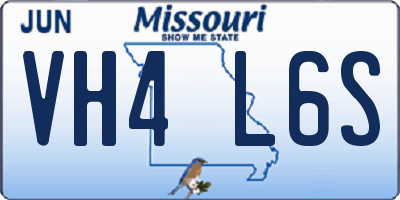 MO license plate VH4L6S