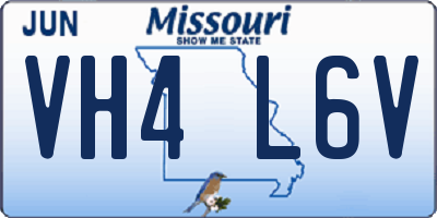 MO license plate VH4L6V