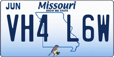 MO license plate VH4L6W
