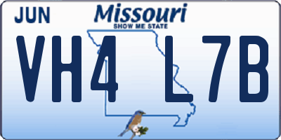 MO license plate VH4L7B