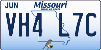 MO license plate VH4L7C