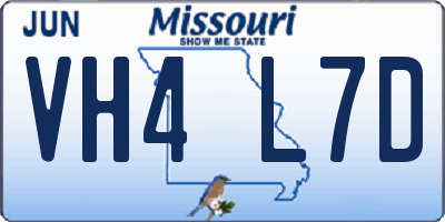 MO license plate VH4L7D