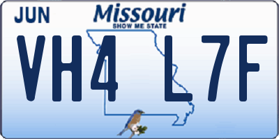 MO license plate VH4L7F