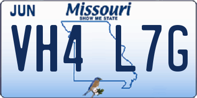 MO license plate VH4L7G
