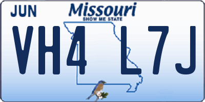 MO license plate VH4L7J