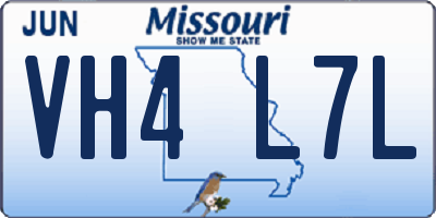 MO license plate VH4L7L