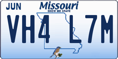 MO license plate VH4L7M