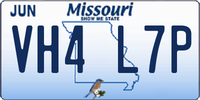 MO license plate VH4L7P